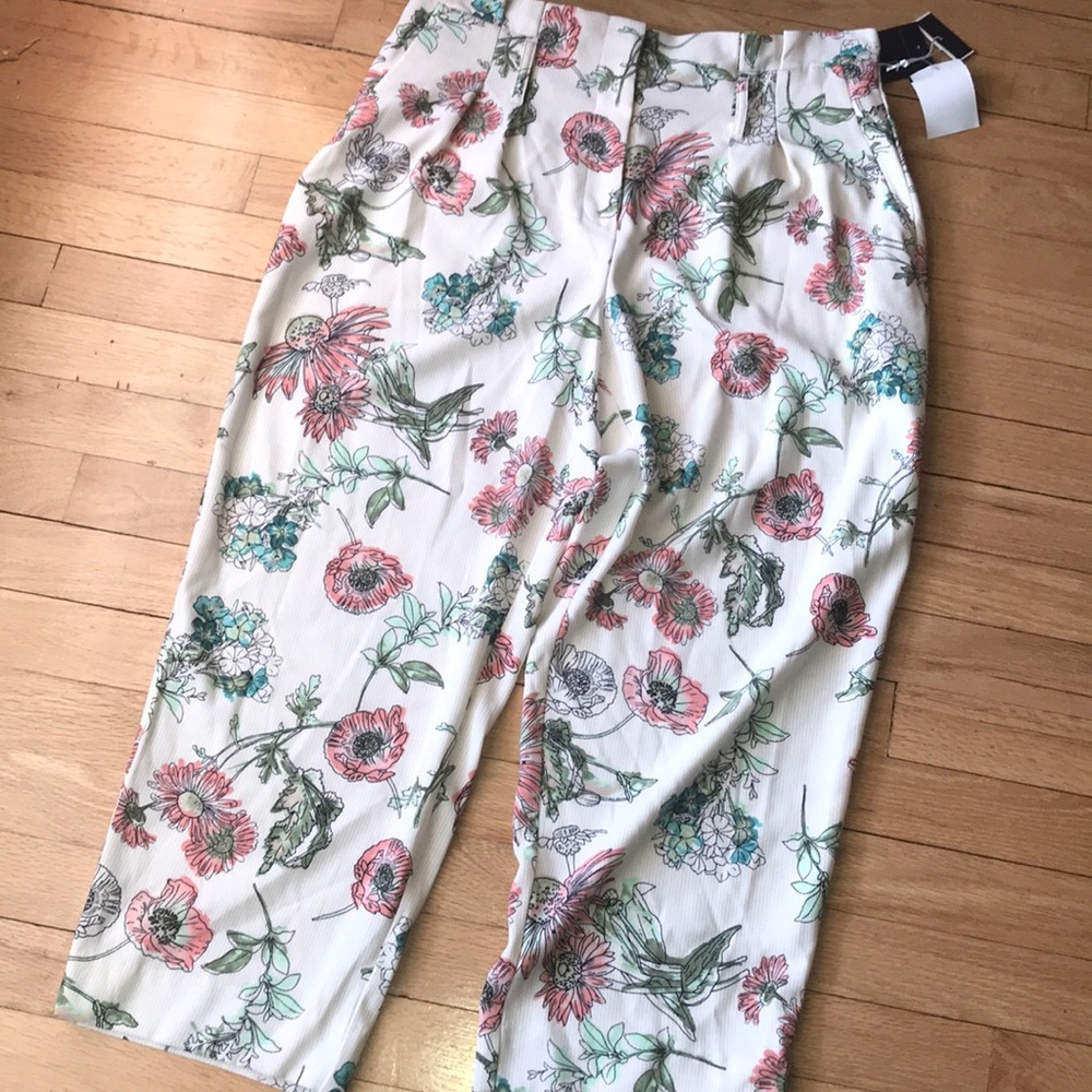 High waist floral pants
